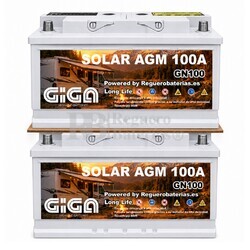 2 Bater�as Solar Camper 12V 100 Amperios | Servicio y Arranque  GN100-AGM